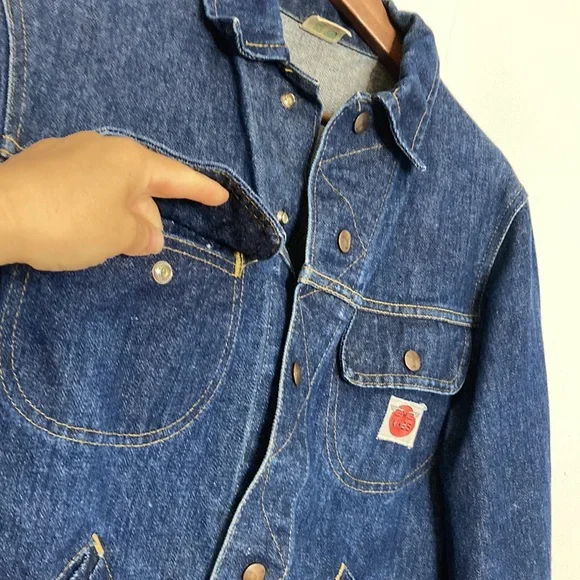 Vintage GWG Kings Jean Jacket Mens 36 Blue Denim Retro Rockabilly Workwear - Picture 5 of 15